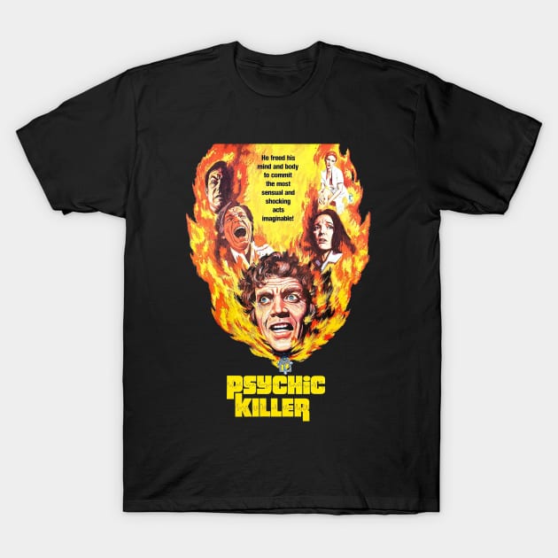 Psychic Killer Retro Cult Classic Horror Fan Art T-Shirt by darklordpug